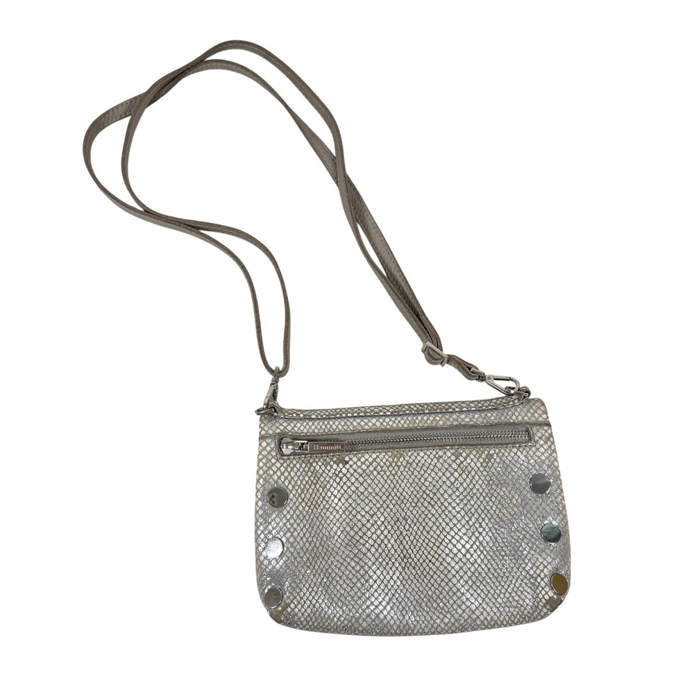 Hammitt Crossbody Bag Silver Python Embossed Leat… - image 1
